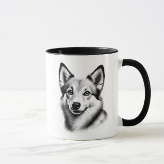 Teckning av norsk lundehund mugg