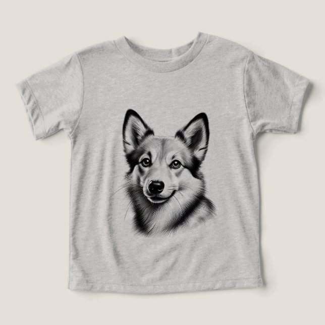 Teckning av norsk lundehund t shirt (Design Framsida)