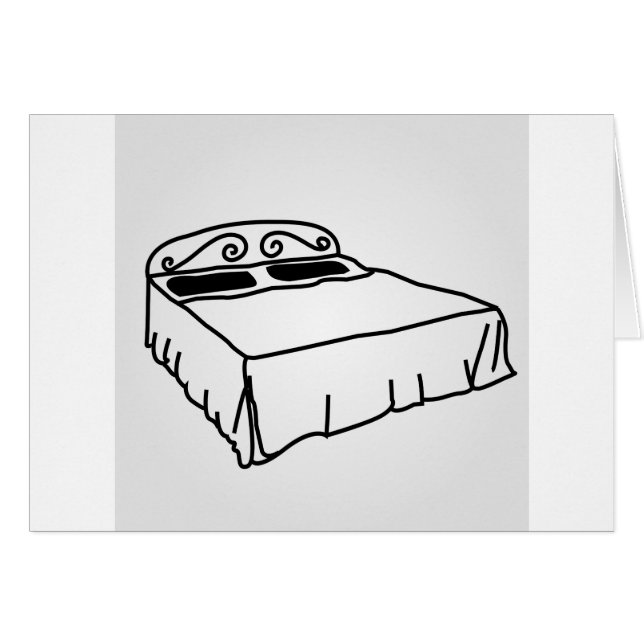 Teckning av sovrummöblemang hälsningskort (Framsidan Horizontal)