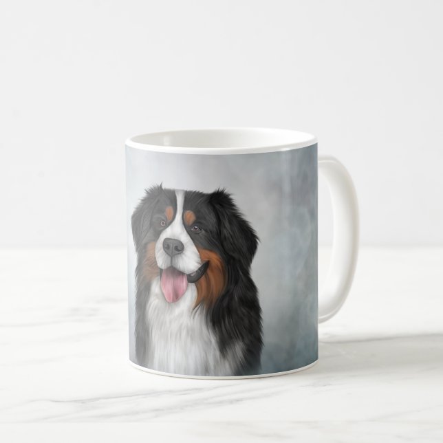 Teckning Bernese Mountain Hund Kaffemugg (Framsida höger)