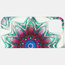 Teckning blomman struktur i metallcyan till rött b