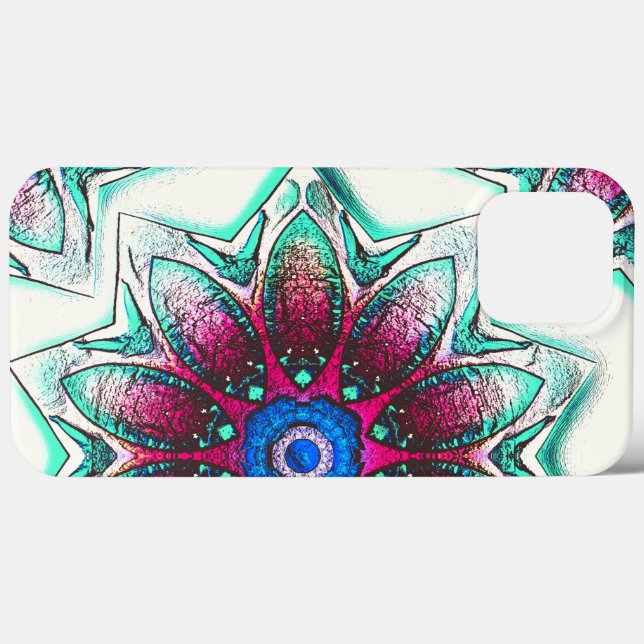 Teckning blomman struktur i metallcyan till rött b (Baksida (horisontell))