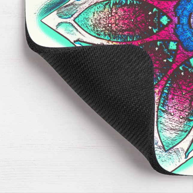 Teckning blomman struktur i metallcyan till rött b musmatta (Hörn)