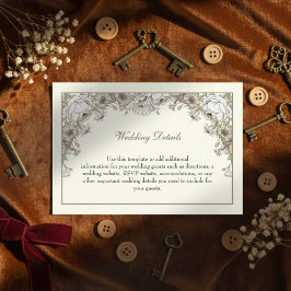 Teckning blommor, elfenbenstorn, bröllop tilläggskort