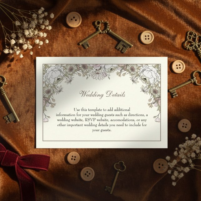 Teckning blommor, elfenbenstorn, bröllop tilläggskort (Skapare uppladdad)