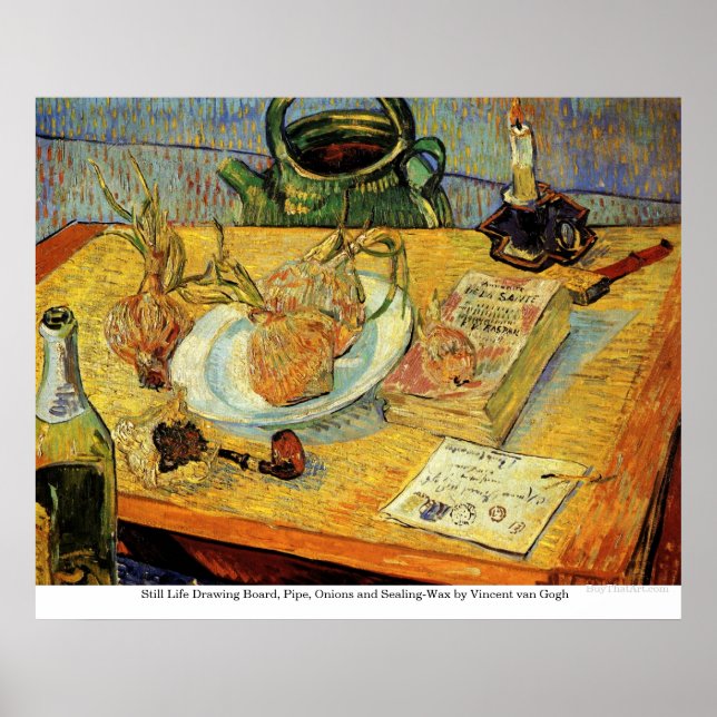 Teckning Board, Pipe och Onions - Vincent van Gogh Poster (Framsidan)