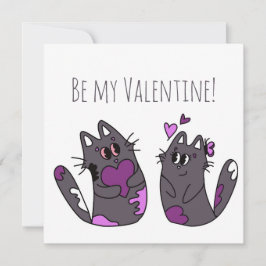 Teckning Cat Hearts Valentines day Kort