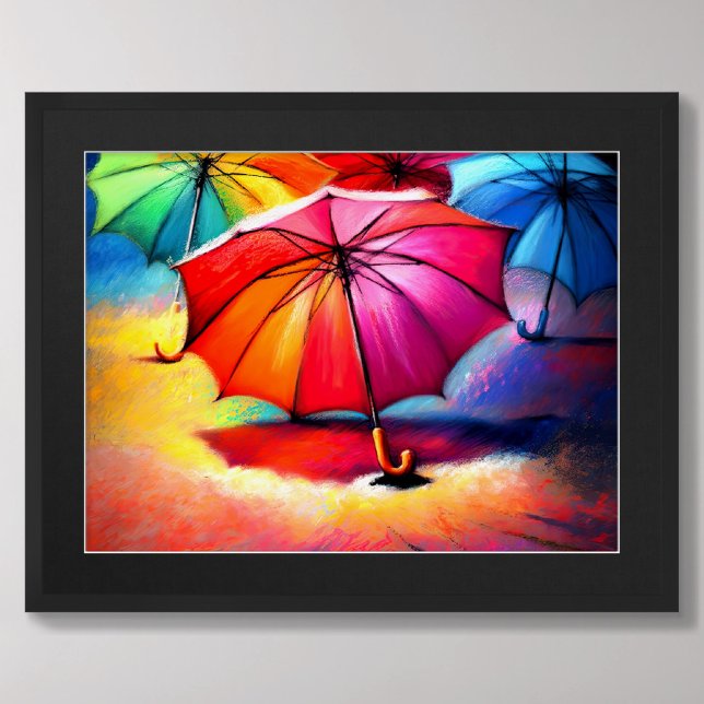 Teckning Colorful Open Umbrellas II Poster (Skapare uppladdad)