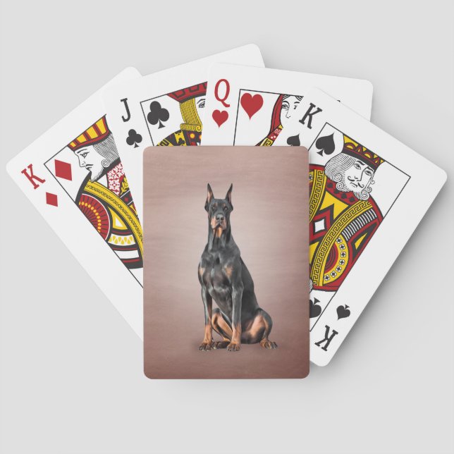 Teckning Doberman hund Casinokort (Baksidan)