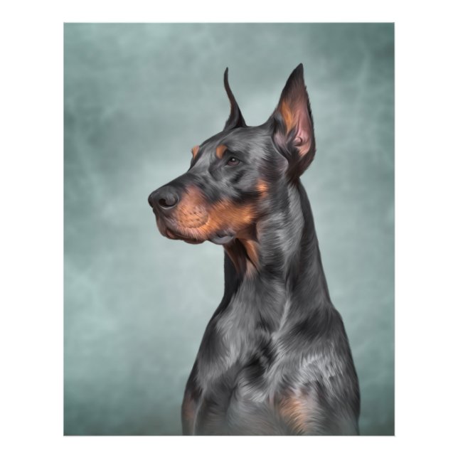 Teckning Doberman hund Fototryck (Framsidan)