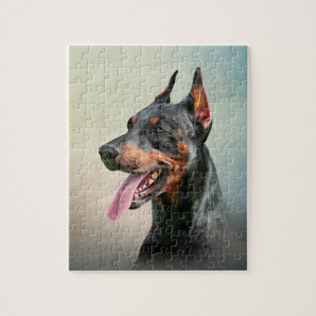 Teckning Doberman hund Pussel (Vertikal)