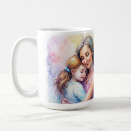 teckning dotter till mors dag, vattenfärgen mamma. kaffemugg