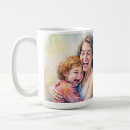 teckning dotter till mors dag, vattenfärgen mamma. kaffemugg