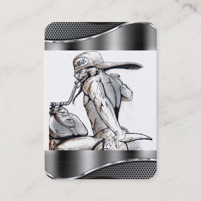 Teckning för Affärskortet motorcykel Visitkort (Framsida)