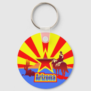 Teckning för Arizona statlig flaggavintage Nyckelring