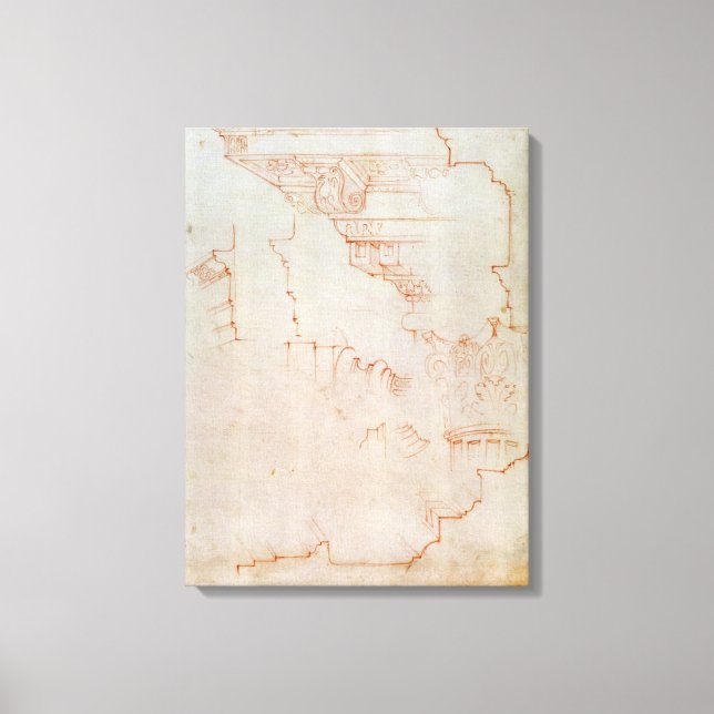 Teckning för arkitekturdetaljer canvastryck (Framsida)