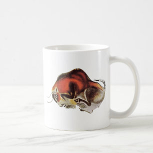 Teckning för grotta för Bison~-Altamira Spanien ~ Kaffemugg