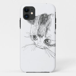 teckning för iPhone-/iPadfodralkatt