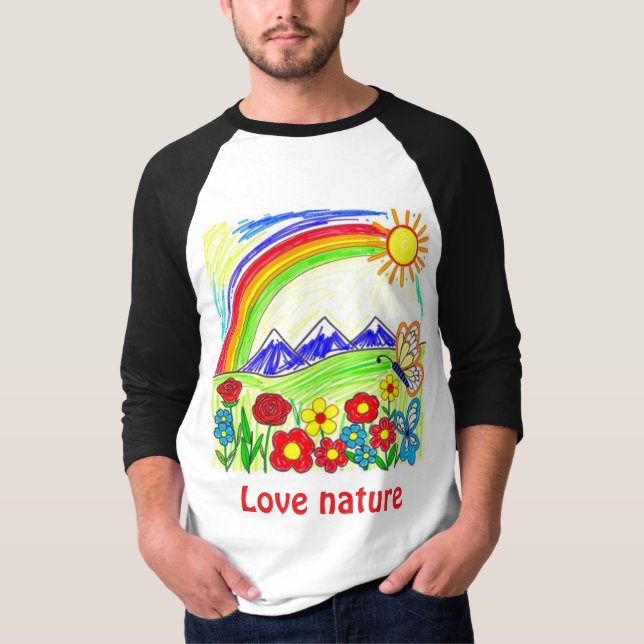 Teckning för Nature Älskare T Shirt (Framsida)