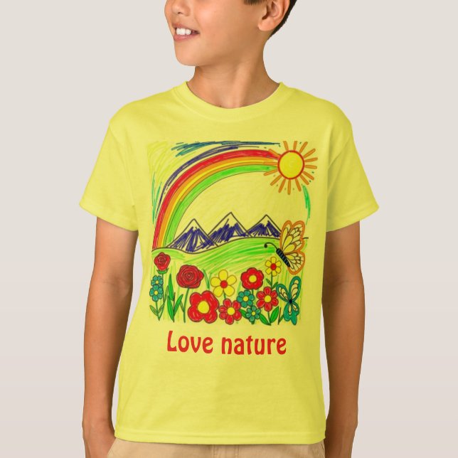 Teckning för Nature Älskare T Shirt (Framsida)