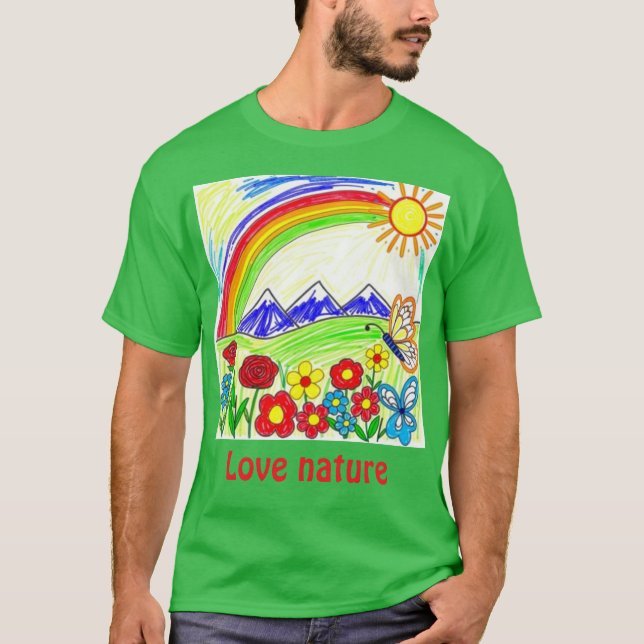 Teckning för Nature Älskare T Shirt (Framsida)