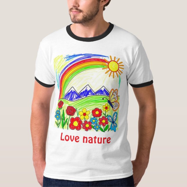 Teckning för Nature Älskare T Shirt (Framsida)