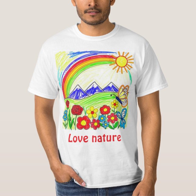Teckning för Nature Älskare T Shirt (Framsida)