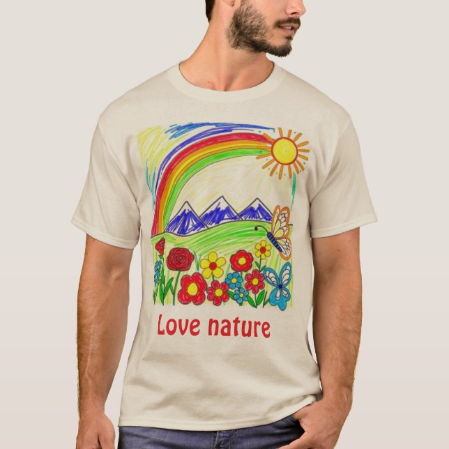 Teckning för Nature Älskare T Shirt (Framsida)
