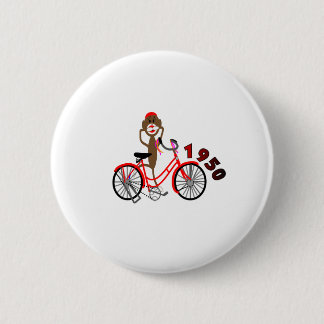Teckning för sock monkey% 50-talcykel--Unikt Knapp