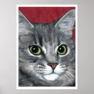 Teckning för tabby katt~-färgpenna poster