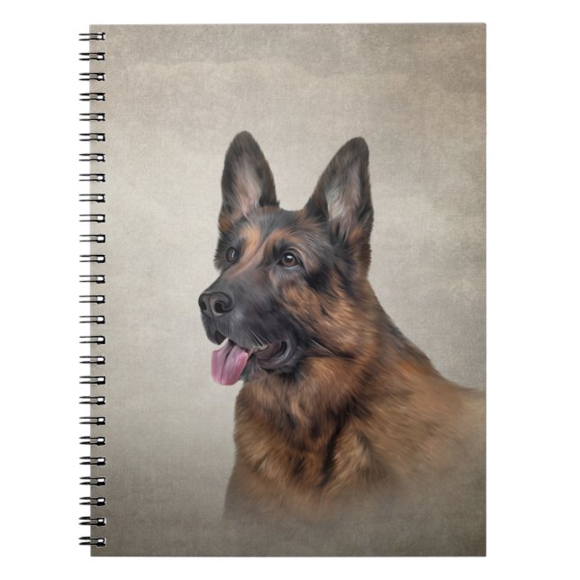 Teckning German Shepherd Hund Anteckningsbok (Framsidan)