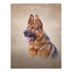 Teckning German Shepherd Hund Fototryck