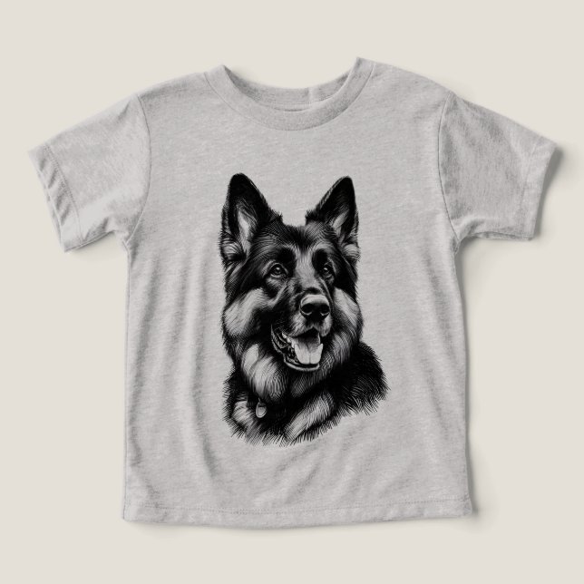 Teckning German Shepherd T Shirt (Design Framsida)