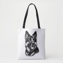 Teckning German Shepherd Tygkasse