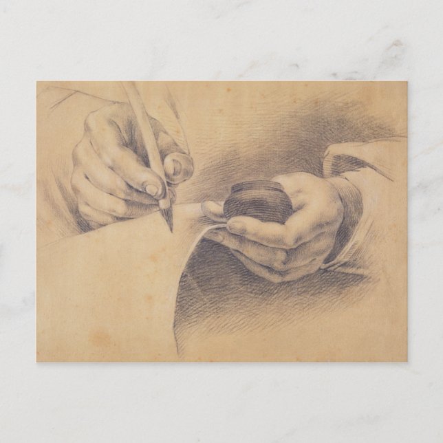 Teckning Händer, 1798 Vykort (Framsida)