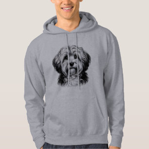 Teckning Havanese Hund Hoodie