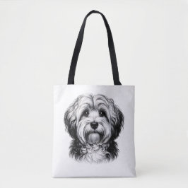 Teckning Havanese Hund Tygkasse