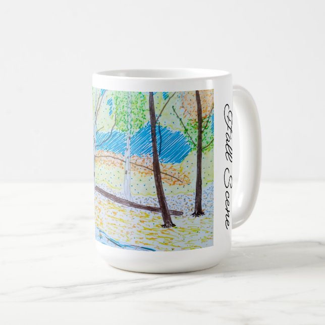 Teckning Höstscen  Kaffemugg (Framsida höger)