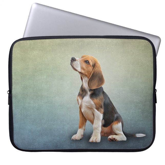 Teckning Hund Beagle Laptop Fodral (Framsidan)