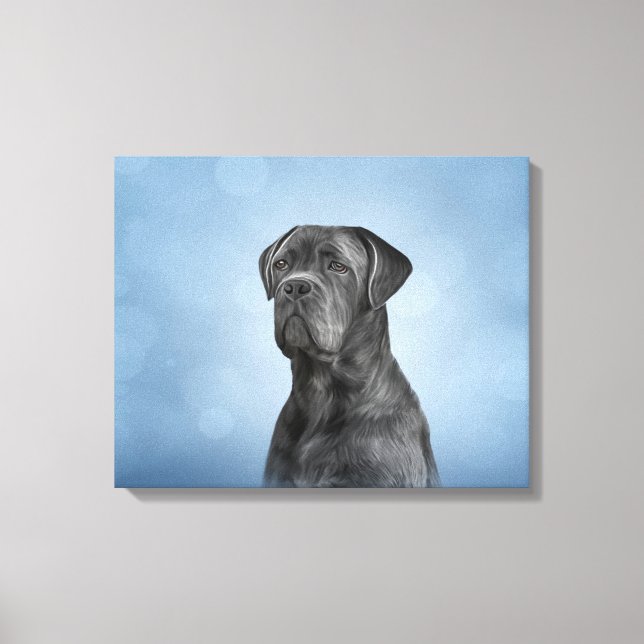 Teckning hund Käpp Corso - Italienska Mastiff Canvastryck (Framsida)