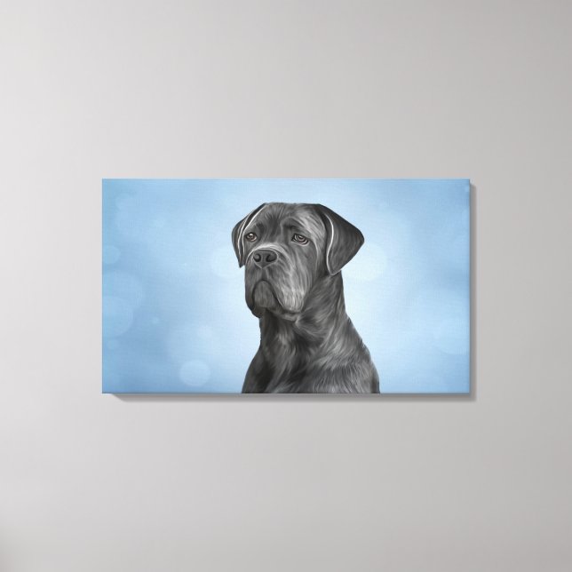 Teckning hund Käpp Corso - Italienska Mastiff Canvastryck (Framsida)
