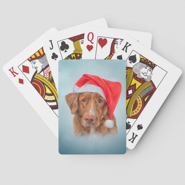 Teckning Hund Nova Scotia Anka Tolling 20 Casinokort (Baksidan)