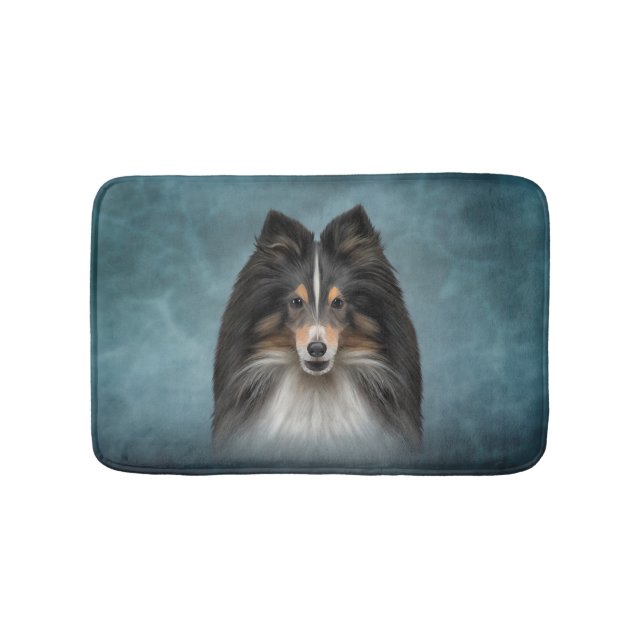 Teckning Hund Shetland Sheepdog, Sheltie Badrumsmatta (Framsidan)