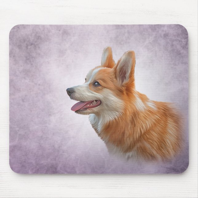 Teckning Hund Welsh Corgi Musmatta (Framsidan)