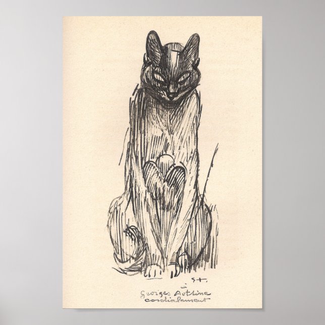 Teckning i Cat av Alexandre Steinlen Poster (Framsidan)