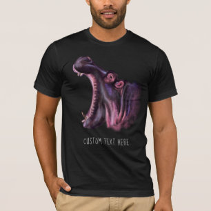 Teckning i djursamlingen Big Hippo Lägg till text T Shirt