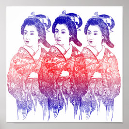 Teckning i en Kimono Dam Poster