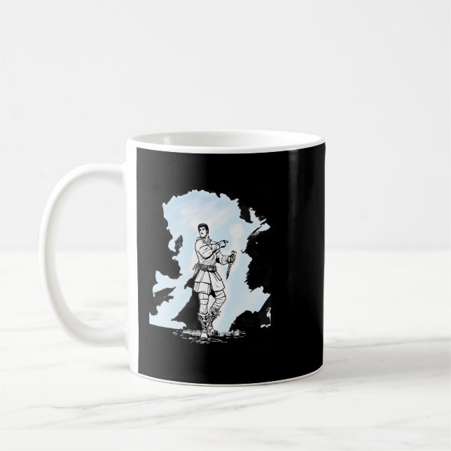 Teckning i en knivar Gladiator av Illustrator Don  Kaffemugg (Vänster)