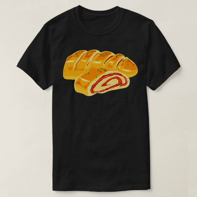 Teckning i en pizza Stromboli T Shirt (Design framsida)
