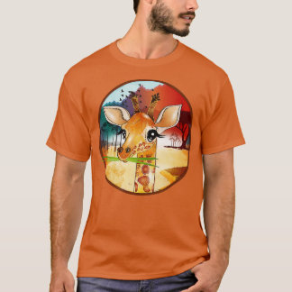 Teckning i en söt giraff i Savannah T Shirt